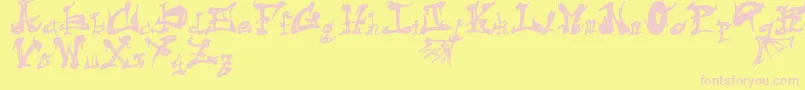 DarkFlame Font – Pink Fonts on Yellow Background