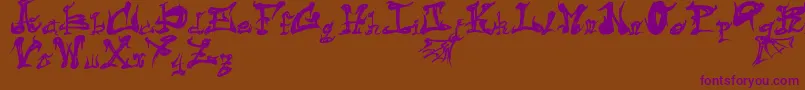 DarkFlame Font – Purple Fonts on Brown Background