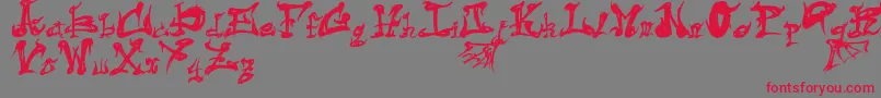 フォントDarkFlame – 赤い文字の灰色の背景