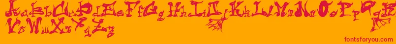 フォントDarkFlame – オレンジの背景に赤い文字