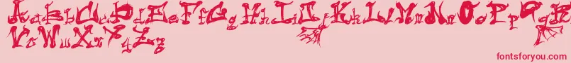 DarkFlame Font – Red Fonts on Pink Background
