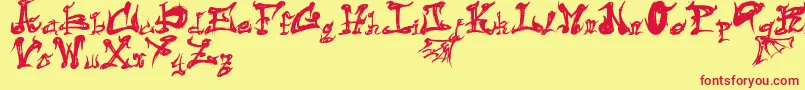 DarkFlame Font – Red Fonts on Yellow Background