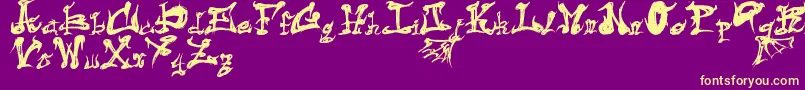 DarkFlame Font – Yellow Fonts on Purple Background