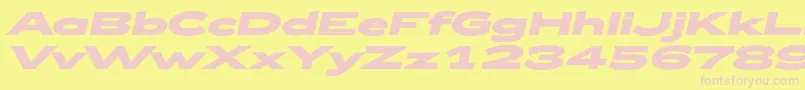 Zeppelin53BoldItalicフォントについての詳細 フォントZeppelin53BoldItalic – ピンクのフォント、黄色の背景