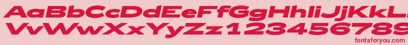 Zeppelin53BoldItalic Font – Red Fonts on Pink Background