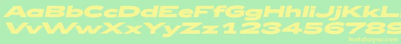 Zeppelin53BoldItalic Font – Yellow Fonts on Green Background