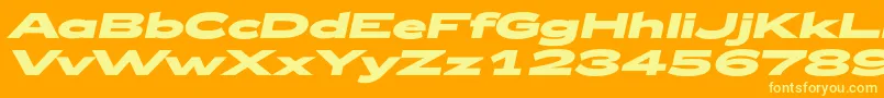 Zeppelin53BoldItalic Font – Yellow Fonts on Orange Background