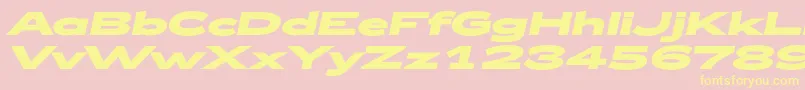 Zeppelin53BoldItalic Font – Yellow Fonts on Pink Background