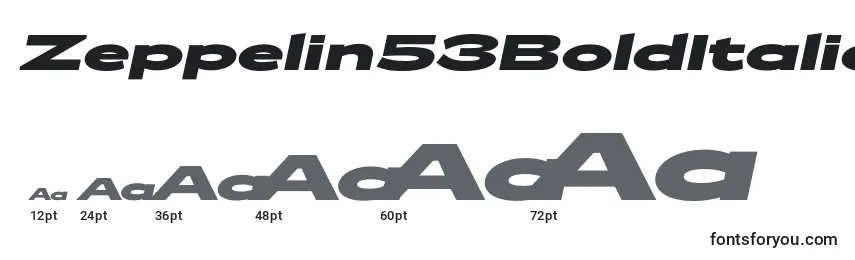 Zeppelin53BoldItalic Font Sizes