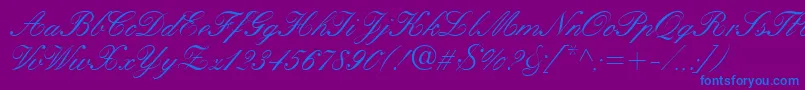 KuenstaRegular Font – Blue Fonts on Purple Background