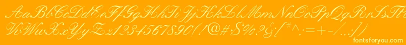 KuenstaRegular Font – Yellow Fonts on Orange Background