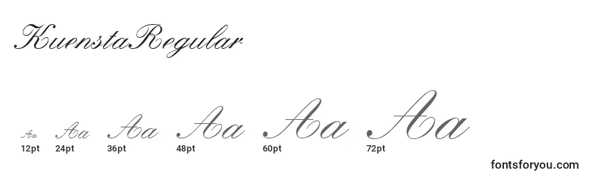 Размеры шрифта KuenstaRegular