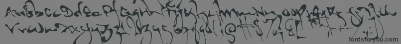 Shortbrush Font – Black Fonts on Gray Background