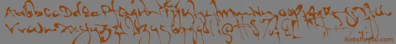 Shortbrush Font – Brown Fonts on Gray Background