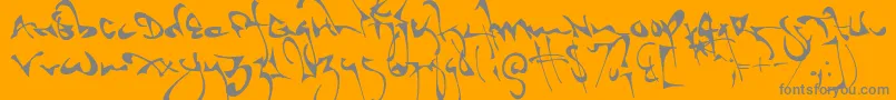 Fonte Shortbrush – fontes cinzas em um fundo laranja