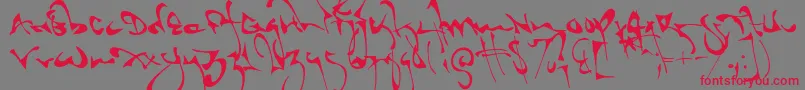 Shortbrush-fontti – punaiset fontit harmaalla taustalla
