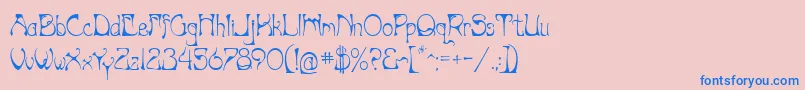 フォントArtnouv – ピンクの背景に青い文字