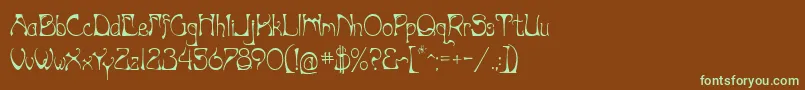 Artnouv Font – Green Fonts on Brown Background