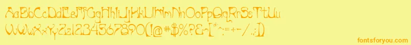 Шрифт Artnouv – оранжевые шрифты на жёлтом фоне