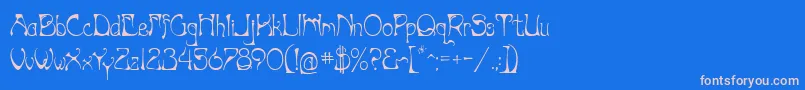フォントArtnouv – ピンクの文字、青い背景
