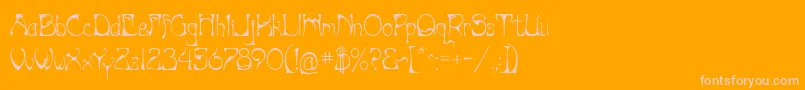 Artnouv Font – Pink Fonts on Orange Background
