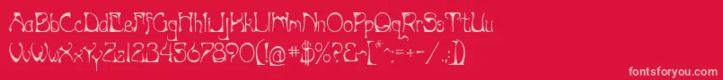 Artnouv Font – Pink Fonts on Red Background