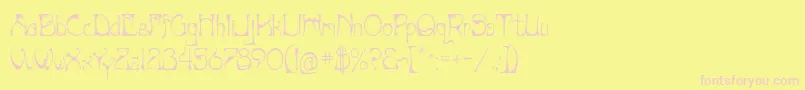 Artnouv Font – Pink Fonts on Yellow Background
