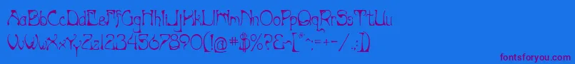 Artnouv-Schriftart – Violette Schriften auf blauem Hintergrund