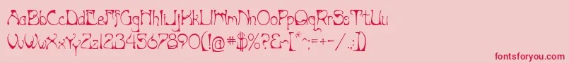 Artnouv Font – Red Fonts on Pink Background