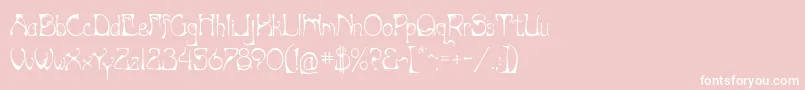 Artnouv-Schriftart – Weiße Schriften auf rosa Hintergrund