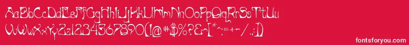 フォントArtnouv – 赤い背景に白い文字