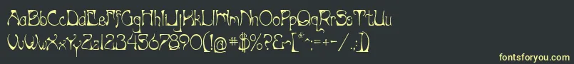 フォントArtnouv – 黒い背景に黄色の文字
