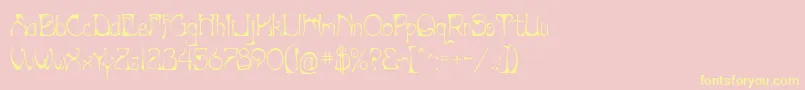 Artnouv-Schriftart – Gelbe Schriften auf rosa Hintergrund