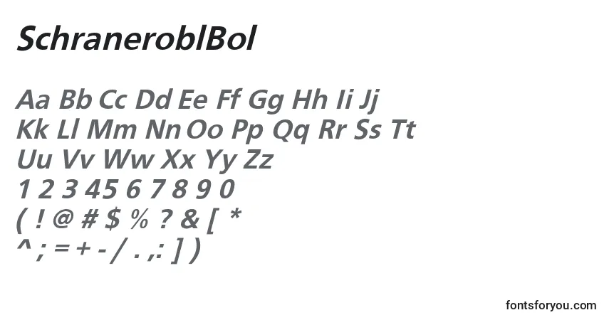 Fuente SchraneroblBol - alfabeto, números, caracteres especiales