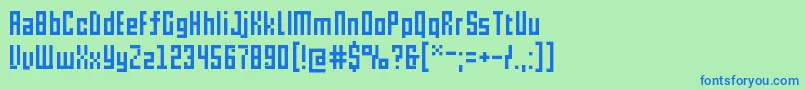 Pxl Font – Blue Fonts on Green Background