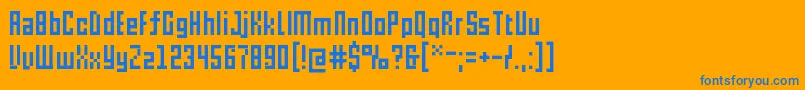 Pxl Font – Blue Fonts on Orange Background