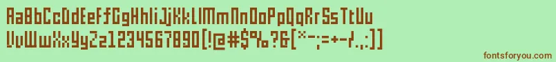 Pxl Font – Brown Fonts on Green Background