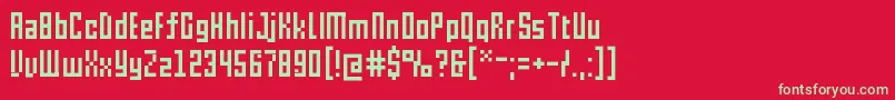 フォントPxl – 赤い背景に緑の文字