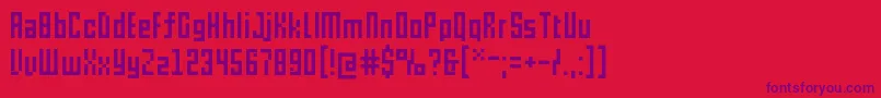 Pxl Font – Purple Fonts on Red Background