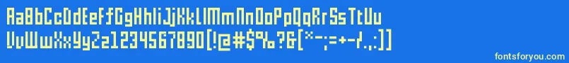 Pxl Font – Yellow Fonts on Blue Background