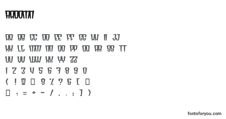 Schriftart Radomn – Alphabet, Zahlen, spezielle Symbole
