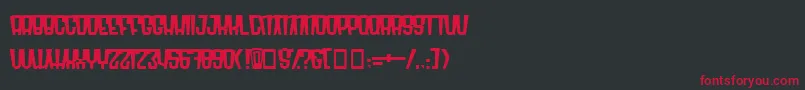 フォントRadomn – 黒い背景に赤い文字