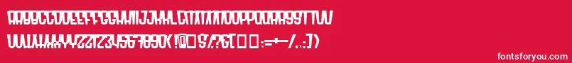 Radomn-Schriftart – Weiße Schriften auf rotem Hintergrund