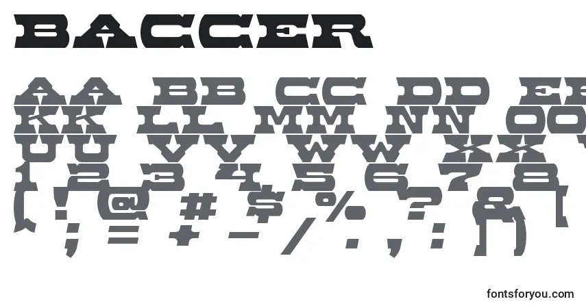 Schriftart Baccer – Alphabet, Zahlen, spezielle Symbole