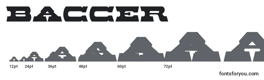 Размеры шрифта Baccer