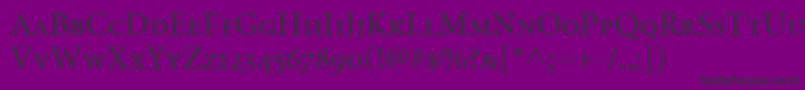 MinionRegularSmallCapsOldstyleFigures Font – Black Fonts on Purple Background