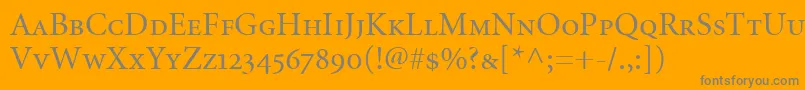 MinionRegularSmallCapsOldstyleFigures Font – Gray Fonts on Orange Background