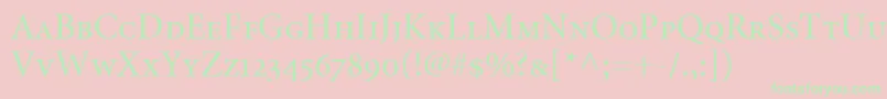 MinionRegularSmallCapsOldstyleFigures Font – Green Fonts on Pink Background