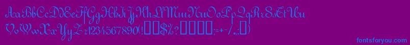 VictorianNormal Font – Blue Fonts on Purple Background