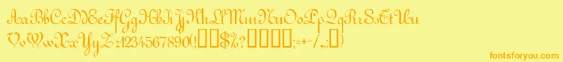 VictorianNormal Font – Orange Fonts on Yellow Background